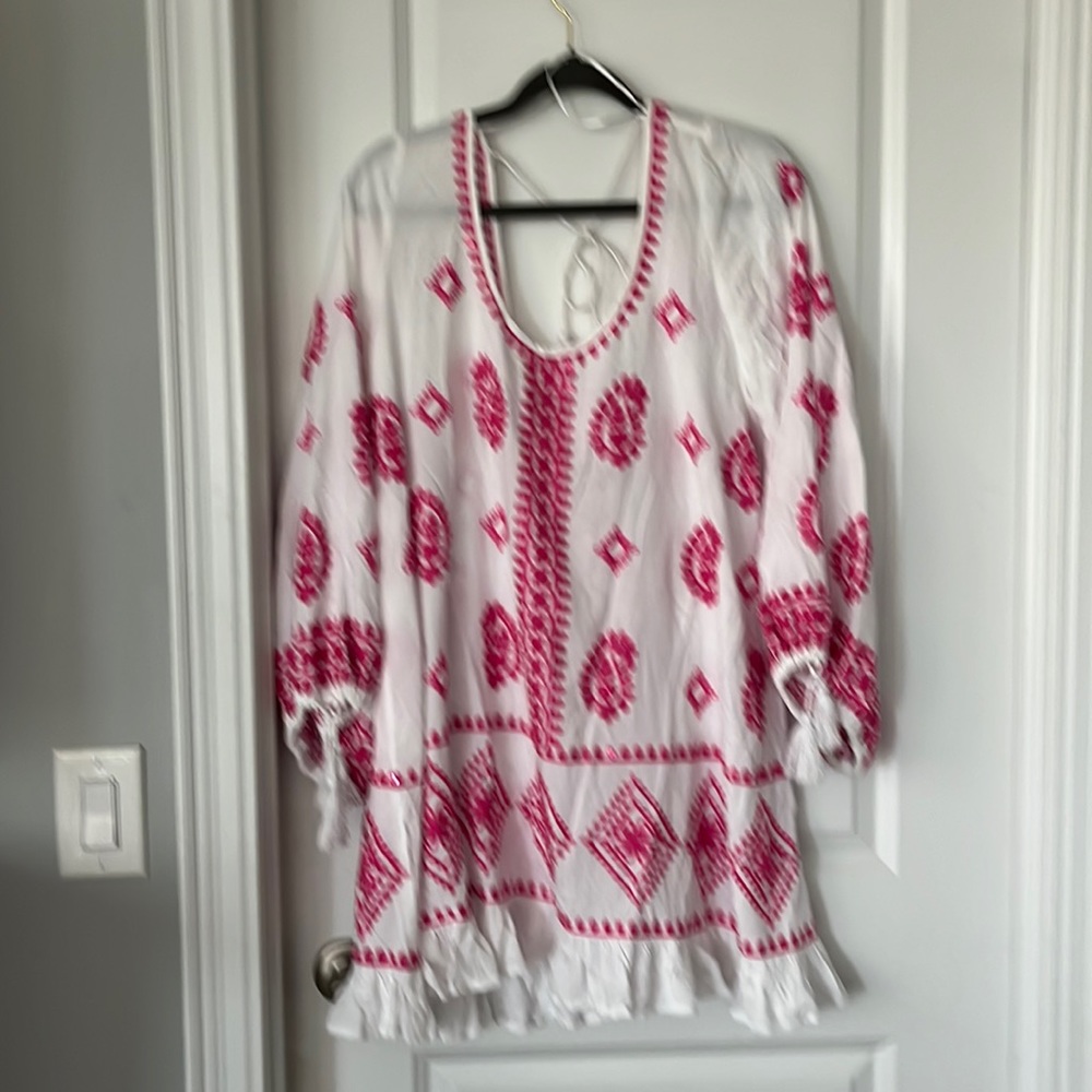 Cute pink and white cover up/ Dress beach